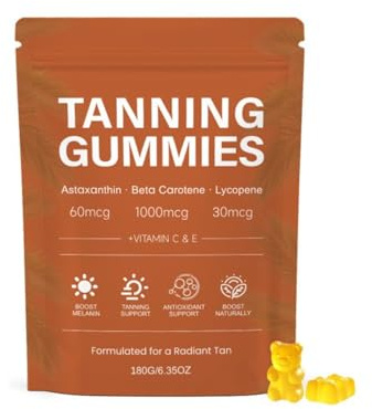 Gummies Bronzants 2026, 20 dagar, 5 i 1 antioxidanter, betakaroten lykopen, accelererar förlängningen av bronsering, skyddar huden, förbättrar naturlig glans, för män och kvinnor