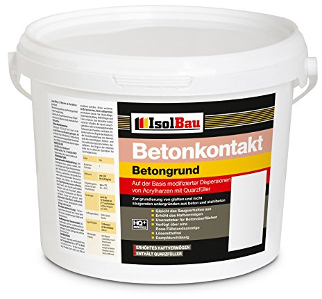 Isolbau Betonkontakt - 4 kg Betongrund zur Grundierung von glatten Untergründen aus Beton und Stahlbeton