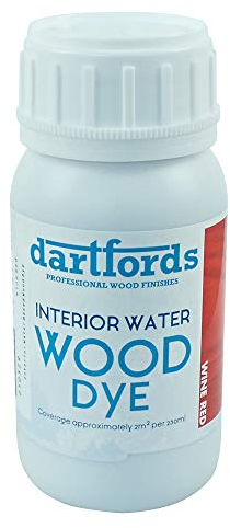 dartfords Tinte interior a base de agua para madera, rojo vino, botella de 230 ml