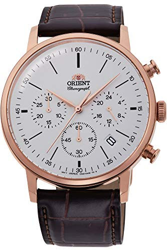 Orient Herren Analog Japanisches Quarzwerk Uhr mit Leder Armband RA-KV0403S10B