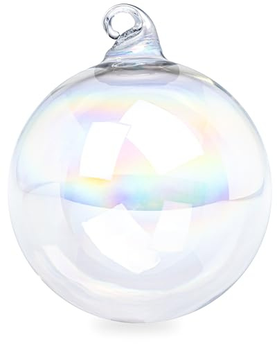 SIKORA Highlights 4er Set ausgefallene Christbaumkugeln aus klarem Glas besondere Weihnachtskugel Christbaumschmuck 8cm, Farbe | Modell:Modell Pure klar, Höhe in cm:8 cm