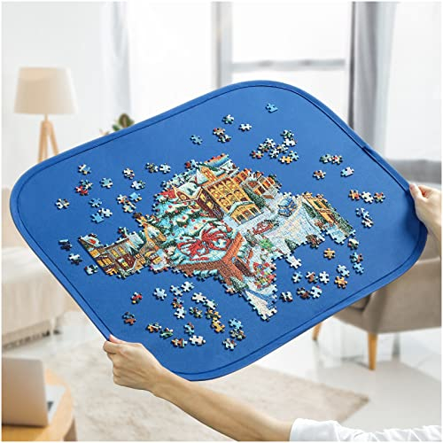 HXMARS Faltbares Puzzle-Brett: Große tragbare 1000-teilige Puzzlematte, Nicht bedruckbare Oberfläche für Puzzle Storage Saver bis 500 & 1000 Teile mit Aufbewahrungstasche (Violett)