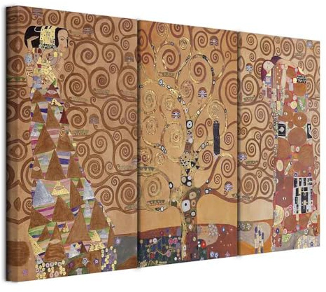 murando - Quadro Acustico Astratto Klimt 3 pezzi schiuma acustica Quadri Moderni Grandi - Soggiorno - Stampa su Tela - Pannelli Fonoassorbenti Decorativi - Fonoassorbente Acustiche