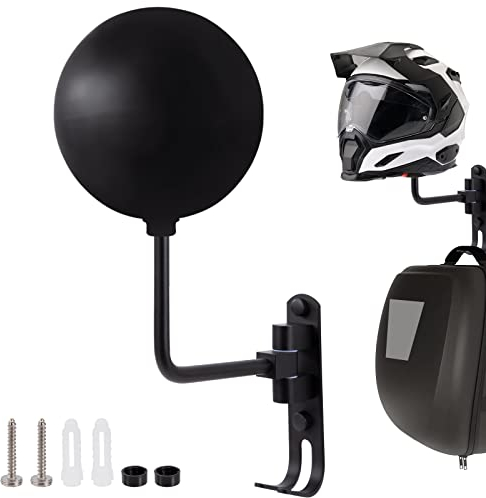 Soporte Casco Moto Pared Soporte Casco de Motocicleta Rotación de 180° para Cascos De Motocicleta Cascos De Béisbol De Baloncesto Pantalla
