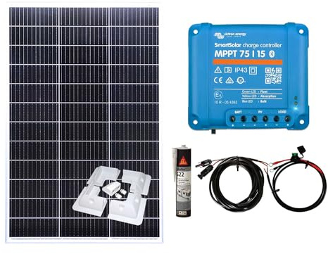 LOWENERGIE 150w Mono Solar Panel Kit Battery Charging MPPT Controller Brackets