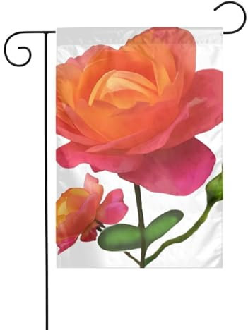 Drapeau de jardin Fleurs de lune Imprimés Drapeaux décoratifs principalement pour patios, jardins, pots de fleurs, terrasse, balcon. 12 x 18 pouces