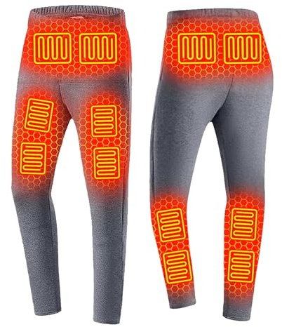 Heated Underwear Pants for Men, Thermal Base Layer Pants 12 Zones Heating Long Johns for Motorcycle Hunting,XL Grey