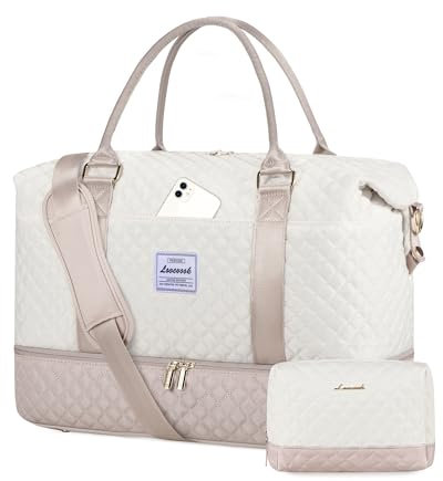 LOVEVOOK Reisetasche Damen Sporttasche mit Schuhfach Groß Handgepäck Tasche für Flugzeug Weekender Travel Duffle Cabin Bag Women Carry On Luggage Kliniktasche Geburt Set für Gym Strand Sauna Camping