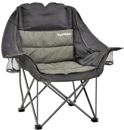 OUTSIDER Oversized Camping Chair, Comfort Padded Lounge Chair,Outdoor Camp Folding Chair, Balcony Lounge 400lb Capacity
