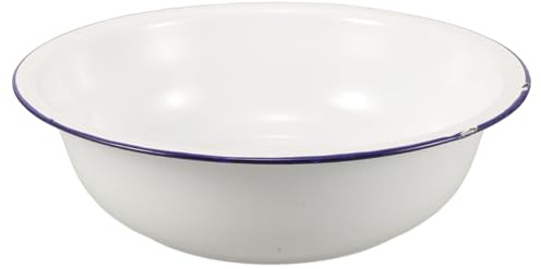 DEARMAMY Bassine Pieds Rétro En Émail Blanc 30 Cm Bassine De Pédicure Polyvalente Pour Soin Des Pieds Vintage Adaptée à Usage Domestique