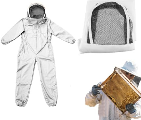 Vêtements de protection pour l'apiculture | Combinaison d'abeille légère avec chapeau de voile de clôture, uniforme d'apiculteur respirant sur tout le corps, combinaison de sécurité anti-piqûre | Équi