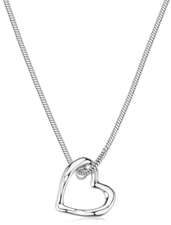 S'Agapõ Collana Girocollo Donna, Collana Donna in Acciaio con Simbolo Cuore | Collezione Emotion - SMO03