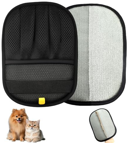 XXJXXJ 2PCS Upgraded Pet Hair Removal Gloves for Cats & Dogs, Five-Finger Electrostatic Reusable Magic Brush for Effortless Pet Hair Remover Tool on Carpet, Clothing, Laundry, Couch, Car Seat (Black)