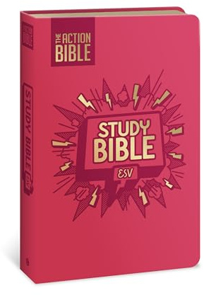 The Action Bible Study Bible Esv, Leathersoft, Pink, Full Color