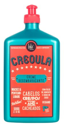 Lola Cosmetics - Crema Desenredante Creoula - Facilita Peinado y Desenredo - Suavidad y Brillo - Protege y Cuida Cabellos Rizados - 500 ml