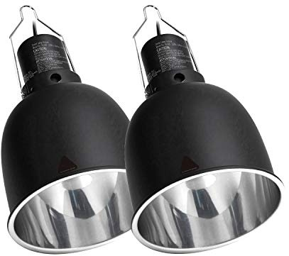 REPTI ZOO Reptile Light Fixture 2 Packs 5.5 Inch Deep Dome Lamp Cap, Optical Reflection Cover for Reptile Glass Terrariums