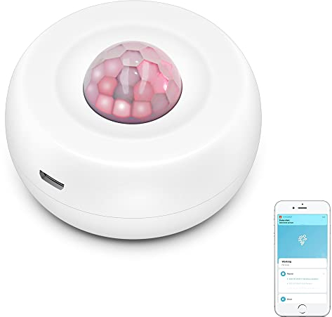 Détecteur de Mouvement Intelligent WiFi:détecteur de Mouvement PIR Alerte,système de sécurité Domestique Infrarouge sans Fil avec alertes d'application gratuites,portée de détection à 360 degrés