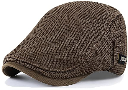 YAMEE Casquette Beret Homme été Respirant,Bérets Plate Femme Été Casquette Gavroche en Maille,Chapeau d'été en Maille Respirante pour Homme (Tour de tête 56-60cm)