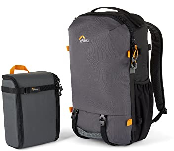 Lowepro Trekker Lite BP 250, kameraryggsäck, med avtagbar insats, med tillbehörsremsystem, kameraväska för spegellös, kompatibel med Sony Alpha 7, grå