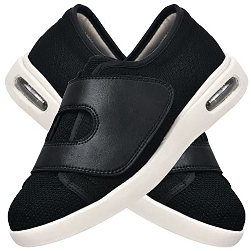 Zapatos Ortopédicos Fascitis Plantar Zapatos Osteoartritis Hombre Zapatillas Juanetes Ancho Especial Sneaker Casuales Zapatillas de Deporte Zapatos Sanitarios Zapatos Diabético,Blacka,43 EU