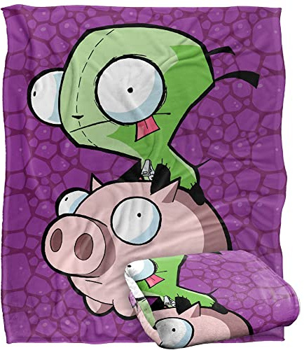 Invader Zim Blanket, 60x80 Pig Riding Silky Touch Super Soft Throw Blanket