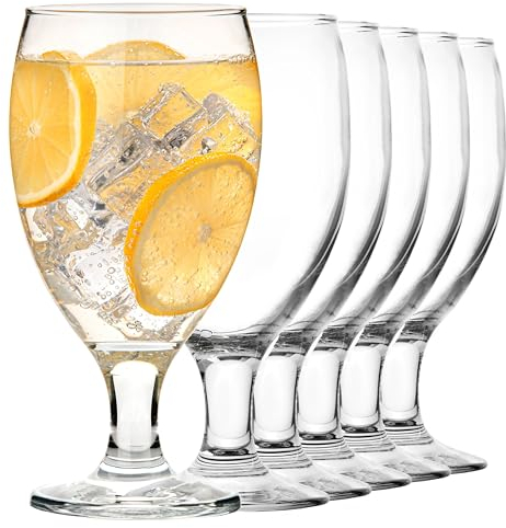 KIAPPO Gläser Set 590 ml - 6 Große Trinkgläser für Wasser, Saft und Cocktails - Cocktailgläser - Moderne Longdrinkgläser - Wassergläser - Dessertgläser - Pokal Gläser
