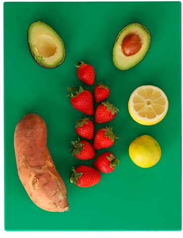 CHEFZOCO Tabla de corte profesional, Tabla de picar, Tabla de cocina, Tabla para alimentos, Tabla antibacteriana, Polietileno, No deja sabor ni olor, Antibacteriana, 40 x 30 x 1.5 cm, Verde