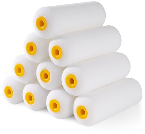 Mister Rui Mini Foam Paint Rollers, 4 Inch Paint Rollers 10 Pack