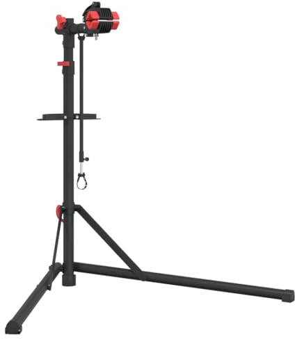 vidaXL Cykelmonteringsställ hopfällbart 92-152 cm röd stål, cykelverksställ, cykelreparationsstativ, cykelmonteringsställ, cykelunderhållsställ