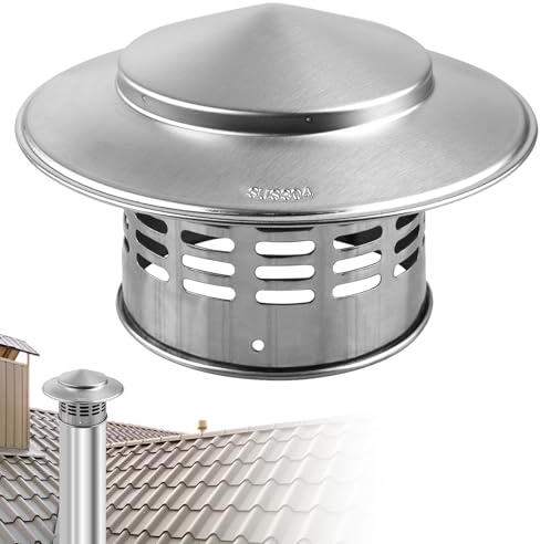 Cubierta para chimenea de acero inoxidable, cubierta para la lluvia, cubierta para chimenea, accesorio para chimenea, accesorio para chimenea, gorro de chimenea, tapa para chimenea (110 mm)