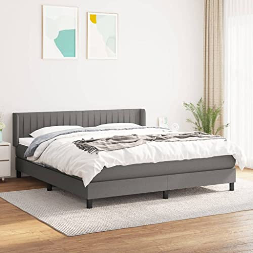 Juroupi Boxspringbett mit Matratze Boxspringbett Polsterbett Bettgestell Bett Mit Matratze Dunkelgrau 180x200 cm Stoff - 3129890