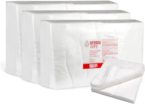 Derma Health - Morbido Panno Monouso Polifunzionale in Viscosa e Poliestere - Salviette Multiuso per la delicata igiene di pelli sensibili ed arrossate di anziani, bambini - 30x40cm (300 pezzi)