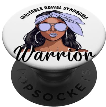 Irritable Bowel Syndrome Awareness Ribbon Warrior IBS PopSockets Adhesive PopGrip