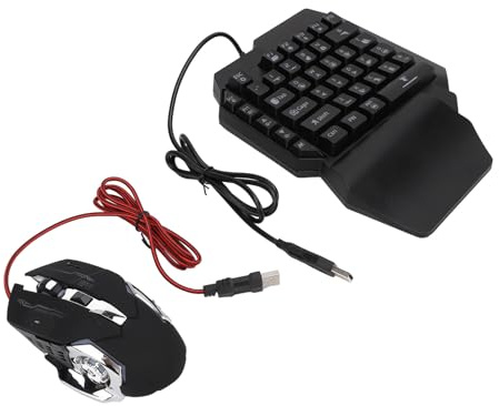 Asixxsix Clavier et Souris de Jeu, Support 5V 2000Ma, Charge Rapide, 4 en 1, Clavier de Jeu à Une Main, Technologie de Mapping 120Fps, équipement de Jeu pour PC Gamer