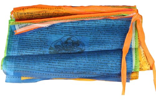 Bandera De Oración - Horse De Viento Tradicional Flaig | Tíbet Budistas Budistas Flaros | Oraciones Tibetanas Buiddhist Flaigs Adecuados Para Decoración Del Hogar, Meditación, Jardines Al Aire Libre Y