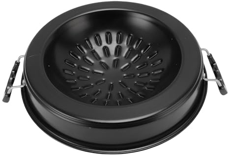 Xiuganpo Parrilla Tailandesa Versátil para Barbacoa, Sartén de Aluminio 2 en 1, Distribución Uniforme del Calor para Parrilla de Carbón (30cm/11,81 pulgadas Negro)