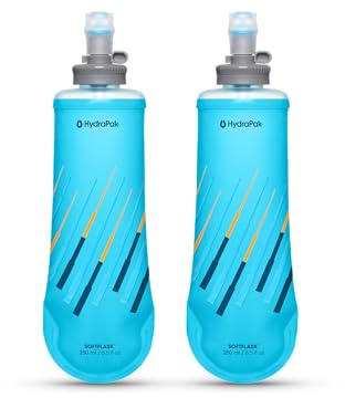 HydraPak SoftFlask 250ml 2-Pack - Collapsible Nutrition Flask - BPA Free, Easy Open Locking Cap, Foldable, Lightweight