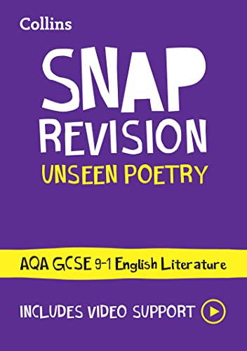 AQA Unseen Poetry Anthology Revision Guide: Ideal for the 2026 and 2027 exams (Collins GCSE Grade 9-1 SNAP Revision)