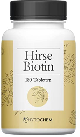 HIRSE BIOTIN | für gesund Haut, Haare und Nägel | 180 Tabletten | Premium Qualität aus Deutschland