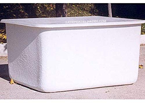 Suinga Deposito di acqua in poliestere fibra di vetro 100 litri rettangolare. Con coperchio. Lungo 64,5 cm, larghezza 64,5 cm, altezza 40 cm Capacità exacta 115 litri