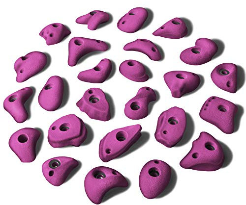 ALPIDEX 25 Presas De Escalada 25 S/M | Manijas Pequeñas | Tiras Estrechas | Patadas | Talla S M Formas | Piedras Bloques Escalada - Color:Violeta Viva