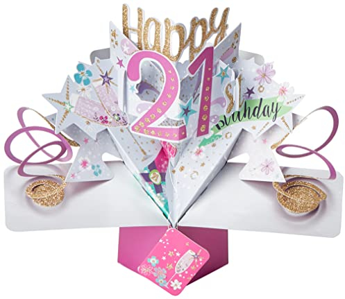 Happy 21st Birthday Pop-Up Grußkarte Original Second Nature 3D Pop Up Karten