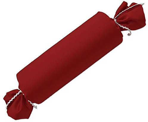 artex deko Schlummerrolle Nackenrolle Fanni Rot Uni 40 x 14 cm komplett mit Füllung aus der Landhausserie Fanni für den gemütlich-rustikalen Landhaus-Stil