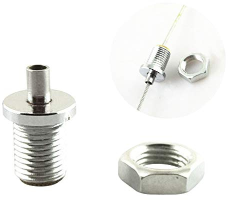10Pcs Adjustable Steel Cable Guide with 3/8IP Threaded Pipe and 3/8F Hex Nut Wire Locker Rope Fixer Safety Buckle Pendant Light Fitting Accessory DIY Hardwire Picture Hanging Wire Replacement