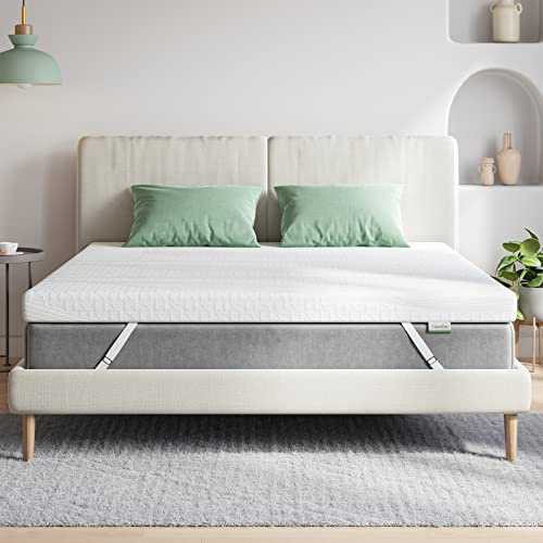 Novilla Topper Viscoelástico 90x200 5 cm, Cubrecolchón de Gel, Sobrecolchón de Espuma con Memoria, Funda de Colchón Transpirable, Extraíble y Lavable, Blanco