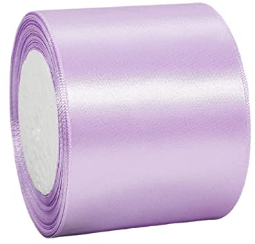 75mm Wide Pastel Purple Ribbon Thick Lilac Satin Ribbon 22m, 3 inch Thick Light Purple Ribbon for Gift Wrapping Wedding Car Christmas Birthday Cake Hair Bow Florist Bouquet Crafts Decorations