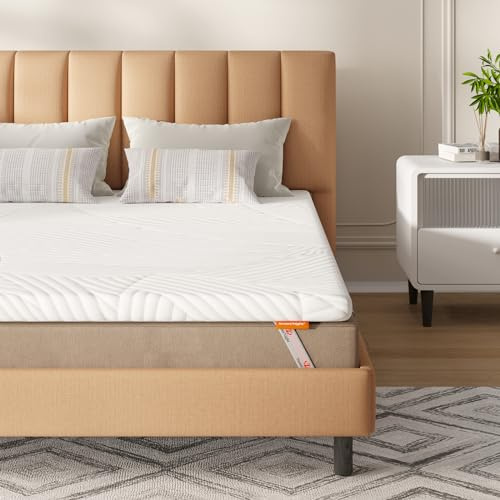 Sweetnight Topper de Espuma Viscoelástica 140 x 200 cm, Topper de Espuma con Memoria en Gel, Grosor de 5 cm, con Funda Extraíble y Lavable, Blanco, Topper de 140x200x5cm