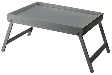 1ABOVE Bamboo Folding Breakfast Tray, Multipurpose Lap Tray for Breakfast in Bed, Sofa, Eating, Working, Serving, Drawing, Laptop Stand & Snack Tray (GREY)