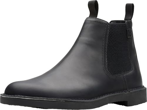 Clarks Men's Shepton Easy Chelsea Boot, Black Leather, 12