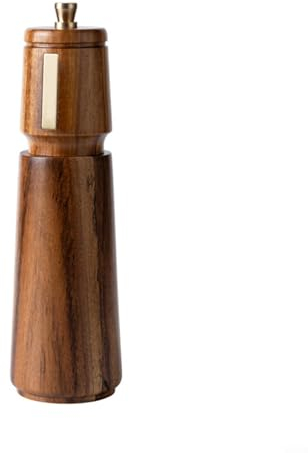 HOHOVYVY Macina sale e pepe in legno,Set di macinaspezie manuale regolabile con vassoio grossolanità (S sign)